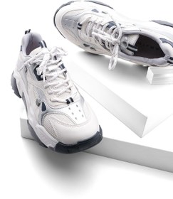 Resim Marjin Kadın Yüksek Taban Sneaker Bağcıklı Spor Ayakkabı Virez Gümüş 