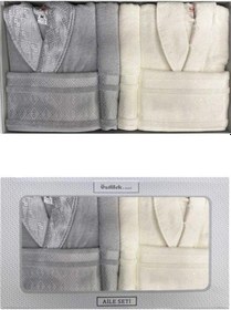 Resim Dory Aile Bornoz Seti - Krem - Gri Krem - Gri 