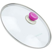 Resim icanPARES Tencere Tava Cam Kapak 30 Cm Ve Fuşya Tutma Tepe 
