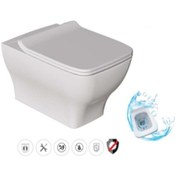Resim Dura Petra Rimles Asma Klozet Kanalsız ve Duroplast Yavaş Kapanır 