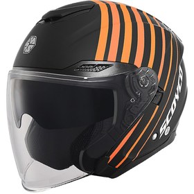 Resim Scoyco Motosiklet Güneş Vizörlü Motor Yarım Açık Kask Track Siyah 