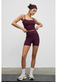 Resim Urban Beat Dashor Kadın Esnek Ve Yumuşak Kumaşlı Spor Kısa Bordo Tayt Bordo 