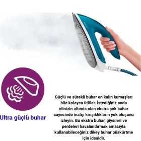Resim Philips Perfectcare, 360 G Şok Buhar, Optimaltemp Teknolojisi, GC6815/20 Buhar Kazanlı Ütü 