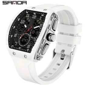 Resim Oldfriend Sanda Erkekler İçin Beyaz Dijital Alarmlı Kronometre Dünya Saati Dayanıklı 50m Su Geçirmez Diğer 