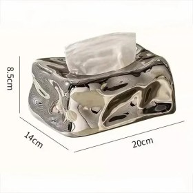 Resim Dekoratif Peçetelik Seramik Peçetelik Gümüş Renk WM23051-Y 