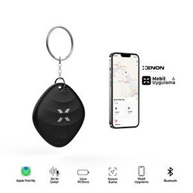 Resim Xenon Smart Air Tag Akıllı Bluetooth Takip Cihazı iOS Uyumlu Kayıp Eşya Bulucu Siyah 