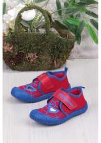 Resim Fort 3450 Gz Spıder Anaokulu Kreş Ev Erkek Çocuk Keten Panduf Ayakkabı Kırmızı 