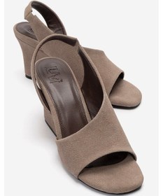 Resim Luvishoes Zyra Vizon Süet Kadın Dolgu Topuklu Ayakkabı 