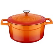 Resim Lava Döküm Folk 20 CM Yuvarlak Turuncu Tencere LV Y TC 20 K1 O 
