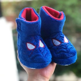 Resim Mychild Spiderman Figürlü Çocuk Panduf ,ev Ayakkabısı , Kaydırmaz Taban Panduf , Anaokulu Kreş Ayakkabısı,warm 