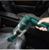 Resim Unbrand Cordless Car Vacuum Cleaner, Usb Rechargeable, Green, 17.5x14.5x6cm, 120w, 10000pa Suction, 40000rpm, 2000mah Battery, 1 Unit 