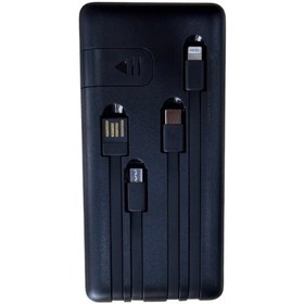 Resim Ktools Boost Trio 10000 Mah Dahili Kablolu Powerbank Siyah Type-c & Lightning Black 