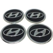 Resim Hyundai Alüminyum Yapıştırma Jant Göbeği Siyah 4'Lü 60Mm 