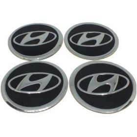 Resim Hyundai Alüminyum Yapıştırma Jant Göbeği Siyah 4'Lü 60Mm 