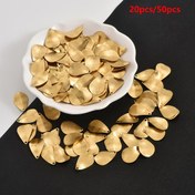 Resim 20 adet/50 adet İlkel Pirinç Bilezik Kolye DIY Takı Yapım Aksesuarları Tek Delikli Geometrik Kavisli Yüzey Fırçalanmış Su Damlası Kolye Ucu 