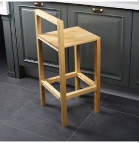 Resim Diva Ahşap Bar Taburesi 68 cm Doğal Ahşap 