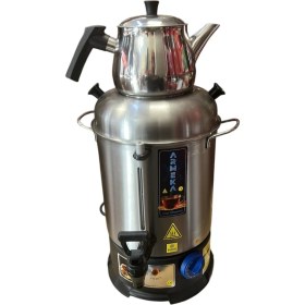 Resim Elektrikli Metal Çay Makinesi, Semaver, 220V, 60 Bardak Kapasite, Pratik Kullanım 