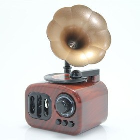 Resim Gramafon Tasarımlı Kurmalı Müzik Kutusu -1217 