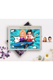 Resim Bk Gift Kişiye Özel Sevgililer Karikatürlü 1000 Parça Profesyonel Puzzle-52 