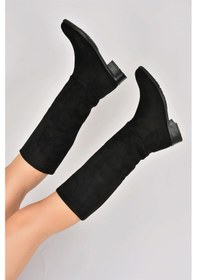 Resim Fox Shoes Siyah Süet Düz Taban Günlük Kadın Çizme L726600902 Siyah-süet 