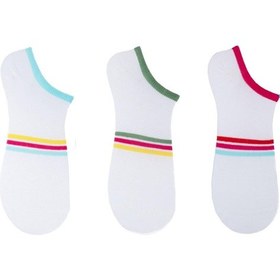 Resim The Socks Company 3 Çift Desenli Kadın Babet Çorap Cok Renklı 