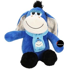 Resim Sevimli Eşek Peluş Oyuncak Hediyelik Uyku Arkadaşı 25 Cm Mavi 