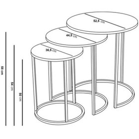 Resim Masal Liv Aksesuar Zigon Sehpa 3'lü Yuvarlak Gold Metal Ayak Mermer Desenli Cam Sehpa Diğer 