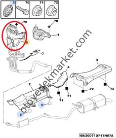 Resim PEUGEOT 307 (2001-2009) 1.6 BENZİNLİ ISI KALKANI ARKA (ORJİNAL) 