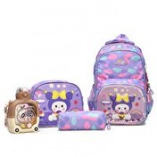 Resim Elatae 4'lü İlkokul Çantası Seti Okul Çantası - Termal Beslenme Çantası - Kalemlik - Suluk Lila 1370 