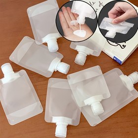 Resim Seyahat Taşınabilir Sıkma Poşetleri 10 adet - Sızdırmaz Doldurulabilir Kozmetik Kapları, 1.01/1.69/3.38 Ounce Boyutu 