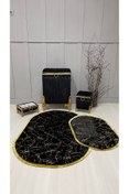 Resim asra tasarım Kadife Çamaşır Sepeti , Paspas Takımı Ve Banyo Seti(komple Set ) 