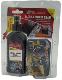 Resim Falken Lastik Tampon Cilası Sprey Temizlik Süngeri Set 