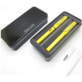 Resim Lamy Safari Sarı Dolma Kalem + Roller Kalem Seti + Metal Kutu L 