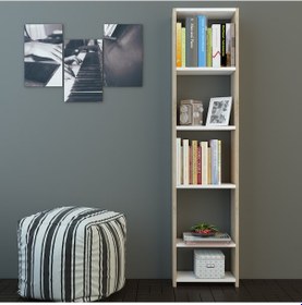 Resim Nurmobilya Nur Mobilya Tarçın 5 Raflı Dar Kitaplık 