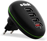 Resim S-Link Şarj Adaptörü SL-1041P Hızlı Şarj 4 Port Usb Taşınabilir Şarj Adaptörü 