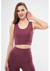 Resim Lesa Wear Halter Yaka Spor Sütyeni Crop Top Gülkurusu 
