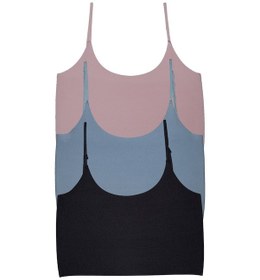 Resim Nicoletta Kadın Büstiyer Ayarlanabilir Ince Askılı Lazer Kesim Crop 3 Lü Paket Polyester Mavi Mavi 