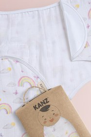 Resim Kanz Yenidoğan %100 Pamuk Müslin Hazır Kundak Cırtlı - Soft Rainbow 