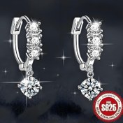 Resim 1 Çift S925 Gümüş, Moda, Retro, Zarif, Trendy, Hafif Lüks, Şık, Tatlı, Parlak, Şık, Sentetik Zirkonya ile Kaplı, Yuvarlak Sentetik Zirkonya, Yıldızlı Gökyüzü, Sallanan, Geometrik, Yüksek Kaliteli, Yaratıcı Tasarım, Niche Temperament, INS Stili, Kızıl, Şık, Canlı, Romantik Aşk, Basit Lüks, Çift, Mini, Sevimli, Günlük Parti, Düğün Hediyesi, Çok Yönlü, Hipoalerjenik, Kulak Delme, Kulak Klipsleri, Küpeler 