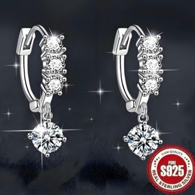 Resim 1 Çift S925 Gümüş, Moda, Retro, Zarif, Trendy, Hafif Lüks, Şık, Tatlı, Parlak, Şık, Sentetik Zirkonya ile Kaplı, Yuvarlak Sentetik Zirkonya, Yıldızlı Gökyüzü, Sallanan, Geometrik, Yüksek Kaliteli, Yaratıcı Tasarım, Niche Temperament, INS Stili, Kızıl, Şık, Canlı, Romantik Aşk, Basit Lüks, Çift, Mini, Sevimli, Günlük Parti, Düğün Hediyesi, Çok Yönlü, Hipoalerjenik, Kulak Delme, Kulak Klipsleri, Küpeler 