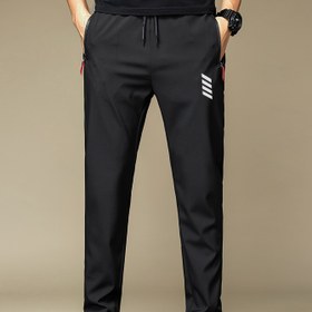 Resim Erkek Casual Koşu Pantolonu - Hafif, Hızlı Kuruyan, Çok Fonksiyonlu, Fermuar Detayları, Şık Baskı, İdeal Hediye, Normal Beden, Açık Hava Sporları ve Günlük Giyim için Mükemmel, Tatil Hediyeleri olarak da Kullanılabilir, Koşu Pantolonu 