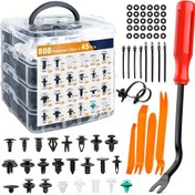 Resim 845 adet Otomatik Sabitleyici Klips Vücut İtme Tipi Sabitleyici Namlı Çarpıcı Kapı Trim Panel Sabitleme Sabitleme Kiti Çıkarma Aracı Kutusu Seti Snap Tokası 