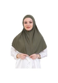 Resim Modish Group Hazır Türban & Başörtü Viskon Bone Setli Rahat Tesettür Şal İslami Giyim - Krem Haki 