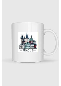 Resim Çek Cumhuriyeti Prague - Prag Baskılı Kupa Bardak Beyaz 