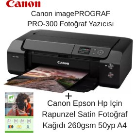 Resim Canon PRO-300 A3+ Renkli Mürekkep Püskürtmeli Fotoğraf Yazıcısı, 4800 x 2400 Dpı, 7,5 cm Lcd, Wlan, Airprint+Fotoğrafkağıdı Hediye 