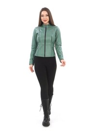 Resim New Zaya Leather Kadın Hakiki Kuzu Deri Ceket 