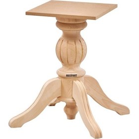 Resim Masifart Maisie Fitilli Kısa Baba Ayak Cilasız Ham Ahşap 