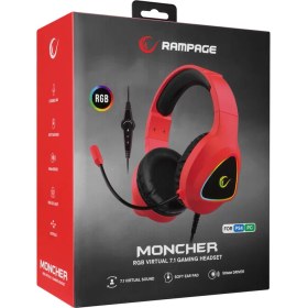 Resim Ms Rampage M7 Moncher Rgb 7.1 Oyuncu Kulaklığı - Kırmızı 