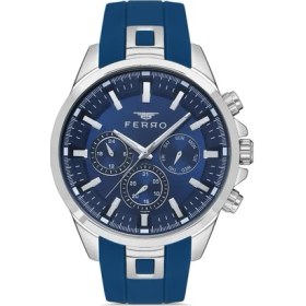Resim Ferro FM11379DWT-L3 Quartz Silikon Lacivert 46 mm Erkek Kol Saati 