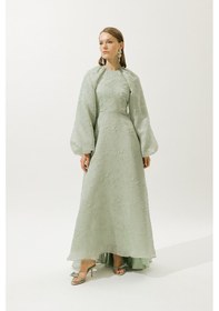 Resim Manuka Jakar Organze Abiye Elbise Mint Mint 